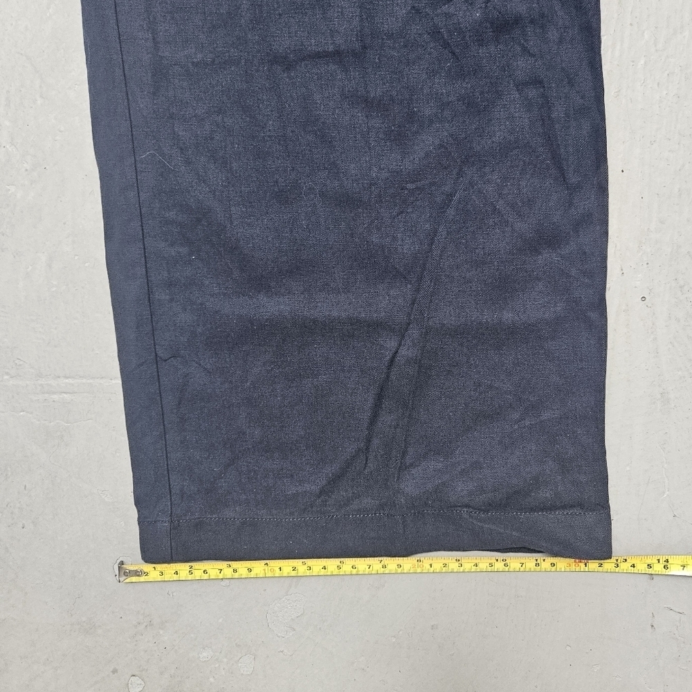 Madewell Palazzo Wide Legged Relaxed  Pants Lenin Blend True Navy Blue Sz 6 - Picture 13 of 16
